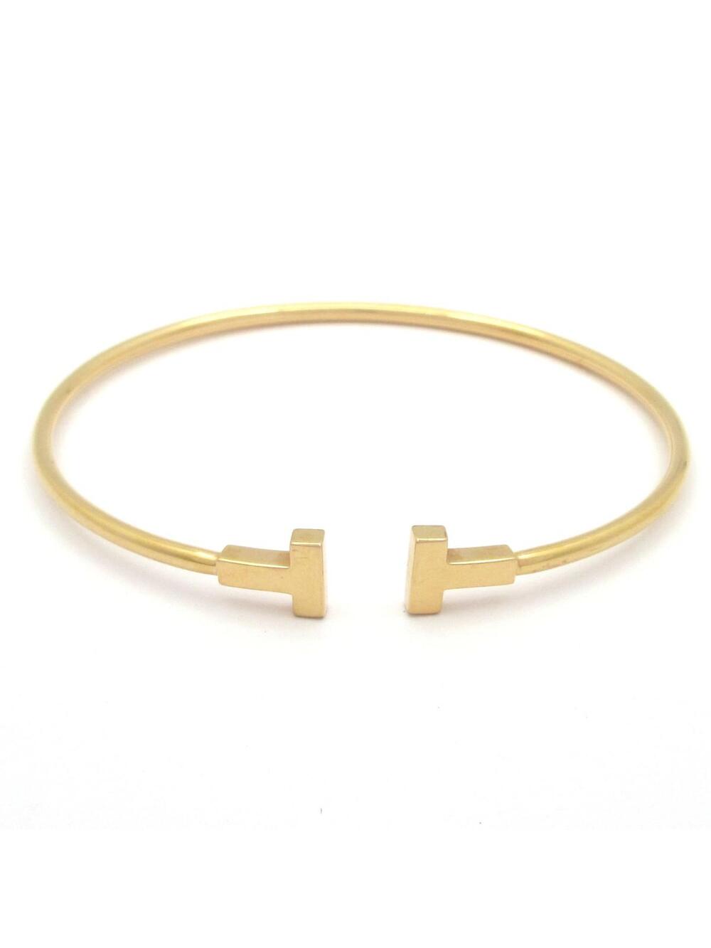 Tiffany&Co. T Narrow Wire Bracelet 18K #363798T23B